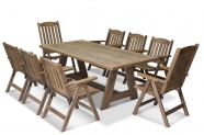 SET OF 2 K2018-5SEATER, 6 K2018-3SEATER WITH ARION TABLE 200X100 WALNUT