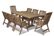 SET OF 2 5-SEATER CHAIRS 2018-6 3-SEATER CHAIRS 2018 WITH DIAS TABLE 180X92 WALNUT