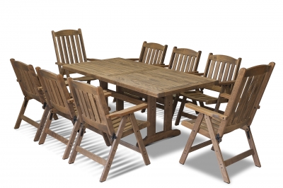 SET OF 2 5-SEATER CHAIRS 2018-6 3-SEATER CHAIRS 2018 WITH DIAS TABLE 180X92 WALNUT