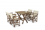 SET 4 K3001 WITH FOLDING TABLE 120X70 WITHOUT FRAME WALNUT
