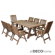 SET OF 2 K2018-5SEATER, 6 K2018-3SEATER WITH ARION TABLE 200X100 WALNUT