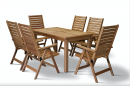  SET OF 6 K7001-5 SEATS WITH TABLE PHIVOS 4 LEGS NATURAL 
