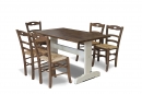  SET OF 5 CUSHIONS WITH MONASTERY TABLE 1.25X80- WALNUT 
