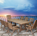  SET OF 2 K2018-5SEATER, 6 K2018-3SEATER WITH ARION TABLE 200X100 WALNUT 